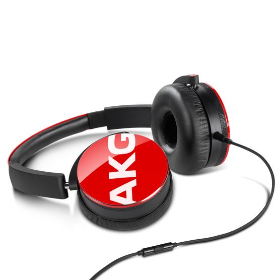 Y50 - Red - On-ear headphones with AKG-quality sound, smart styling, snug fit and detachable cable with in-line remote/mic - Detailshot 3